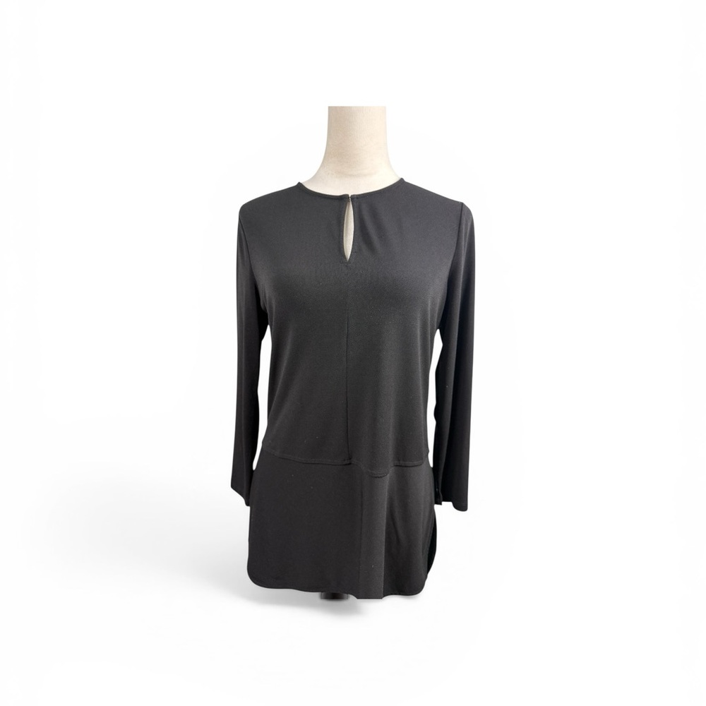 🆕 Ralph Lauren black keyhole stretch long sleeve top size medium